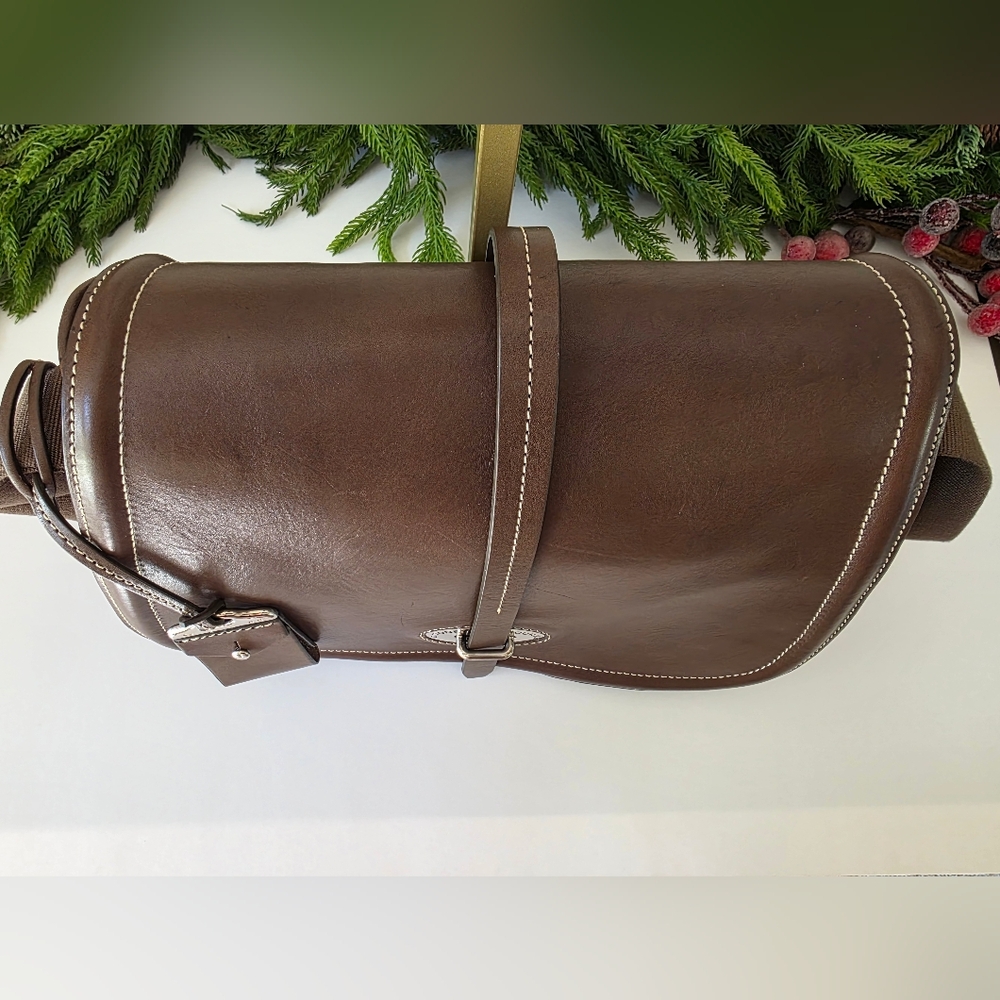 Dooney & Bourke Florentine Toscana Saddle Bag - Espresso- EUC - Picture 6 of 14